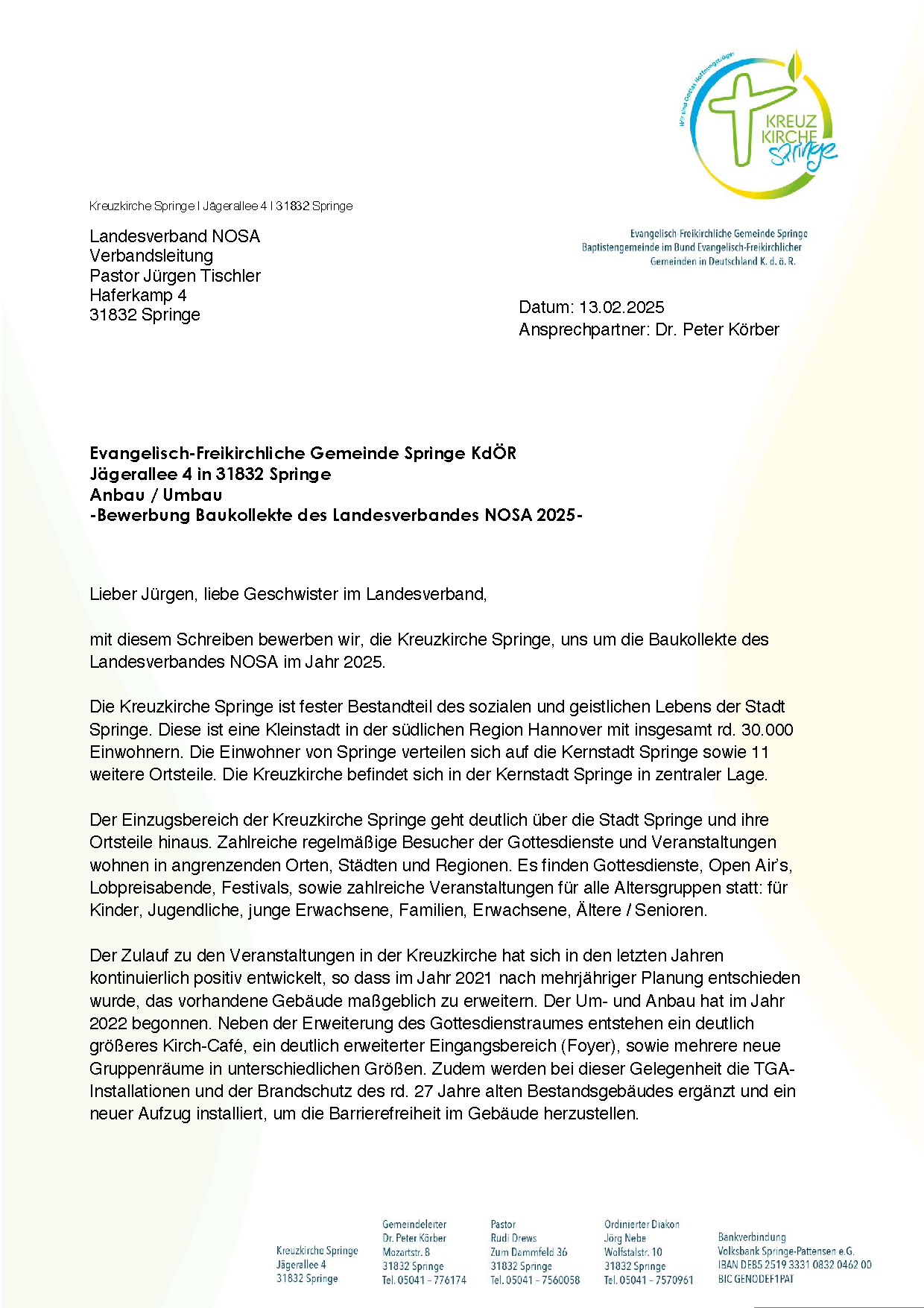 2025 02 13 Antrag NOSA Baukollekte Springe Seite 1