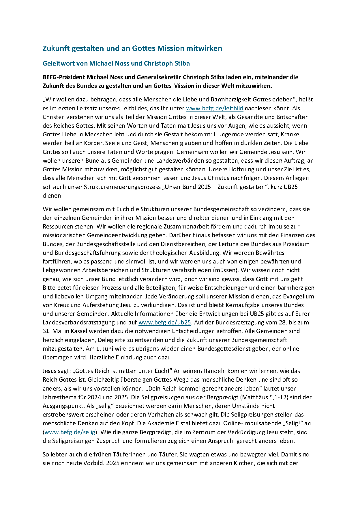 Grußwort des Bundes